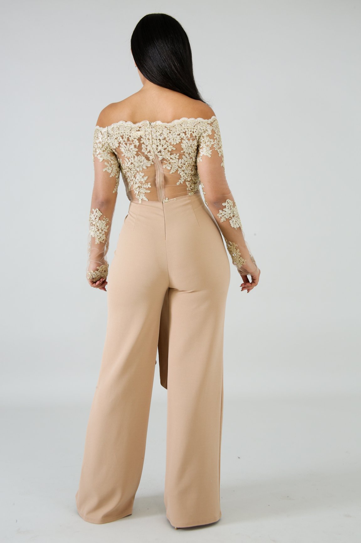 Women’s Lace Wide-Leg Jumpsuit – Elegant One-Shoulder Neck Casual Romper, European & American Style, 7 Colors