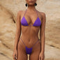 Women’s Solid Color Bikini Set – European & American Style Two-Piece Swimsuit with Stylish Split Design
