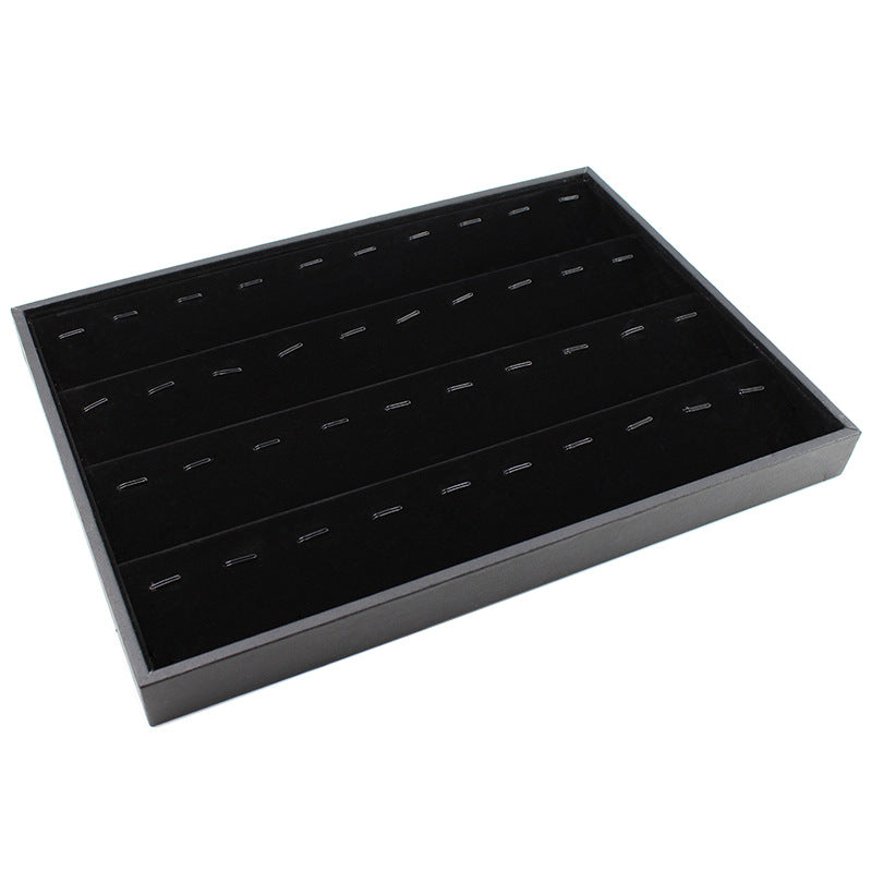 Black Flannel Jewelry Display Tray – Ring & Earring Organizer Showcase