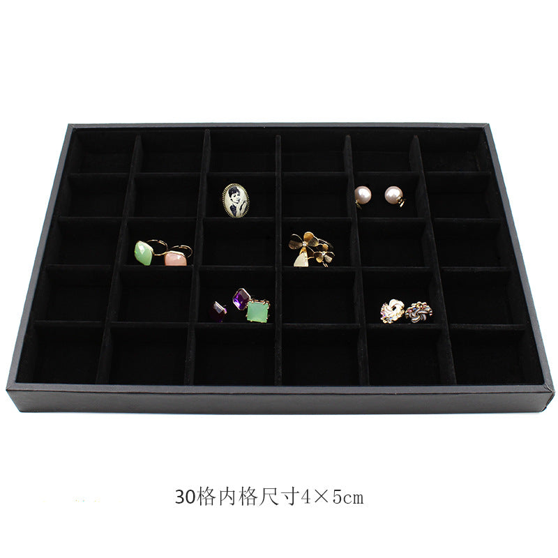 Black Flannel Jewelry Display Tray – Ring & Earring Organizer Showcase