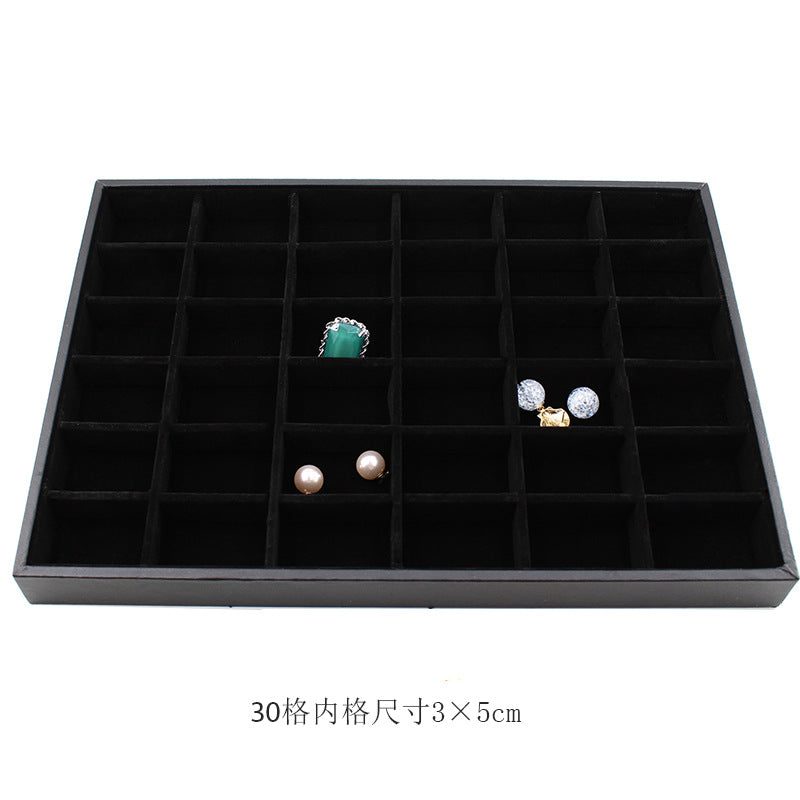 Black Flannel Jewelry Display Tray – Ring & Earring Organizer Showcase