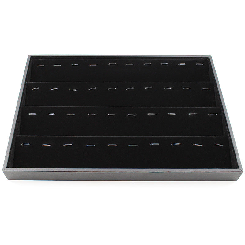 Black Flannel Jewelry Display Tray – Ring & Earring Organizer Showcase