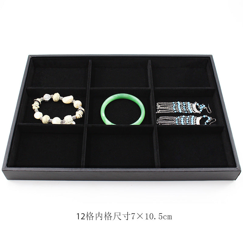 Black Flannel Jewelry Display Tray – Ring & Earring Organizer Showcase