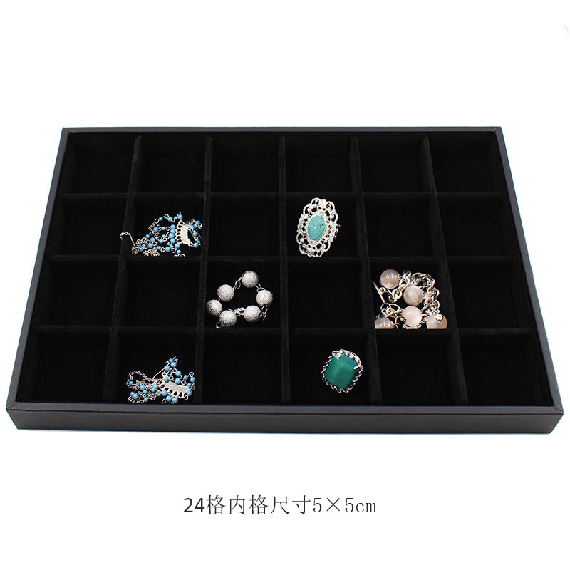Black Flannel Jewelry Display Tray – Ring & Earring Organizer Showcase