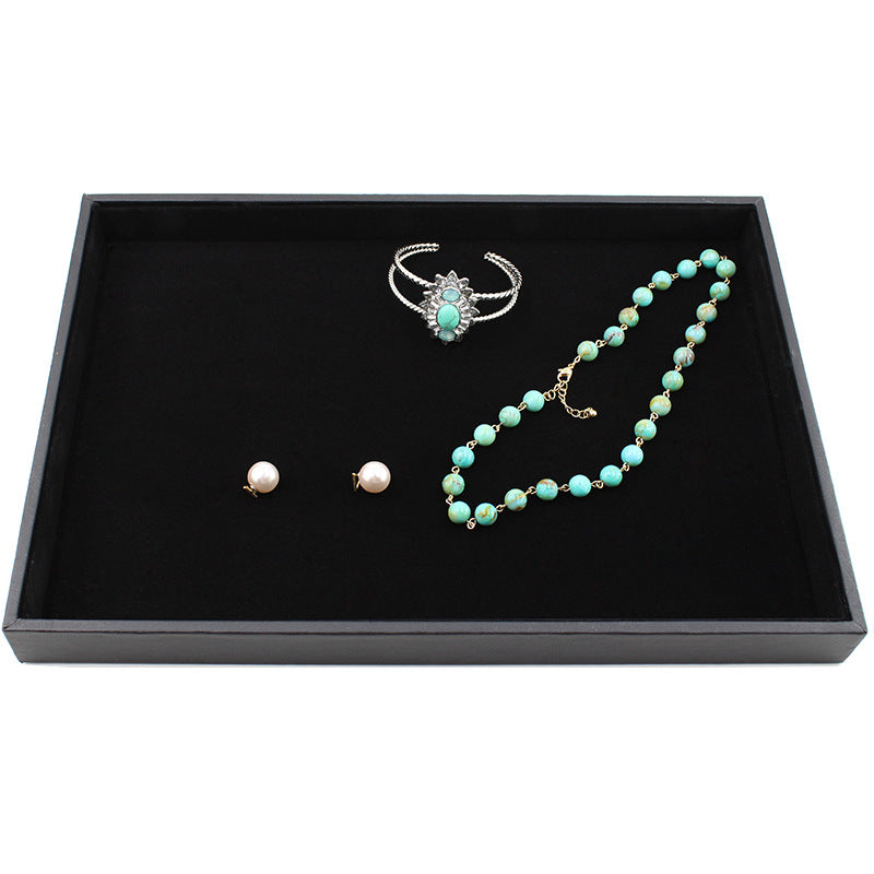 Black Flannel Jewelry Display Tray – Ring & Earring Organizer Showcase