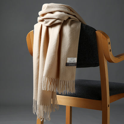 2025 Autumn and Winter Sky Pure Color Imitation Cashmere Scarf Single Color Thickeneded Warm Shawl New Candy Color Taobao Dropshipping