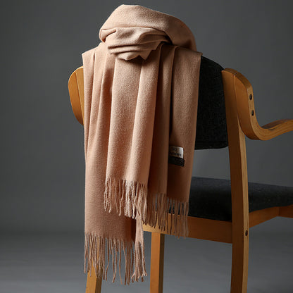 2025 Autumn and Winter Sky Pure Color Imitation Cashmere Scarf Single Color Thickeneded Warm Shawl New Candy Color Taobao Dropshipping
