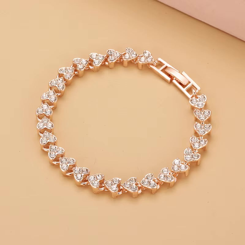 Trinity Heart Crystal Bracelet