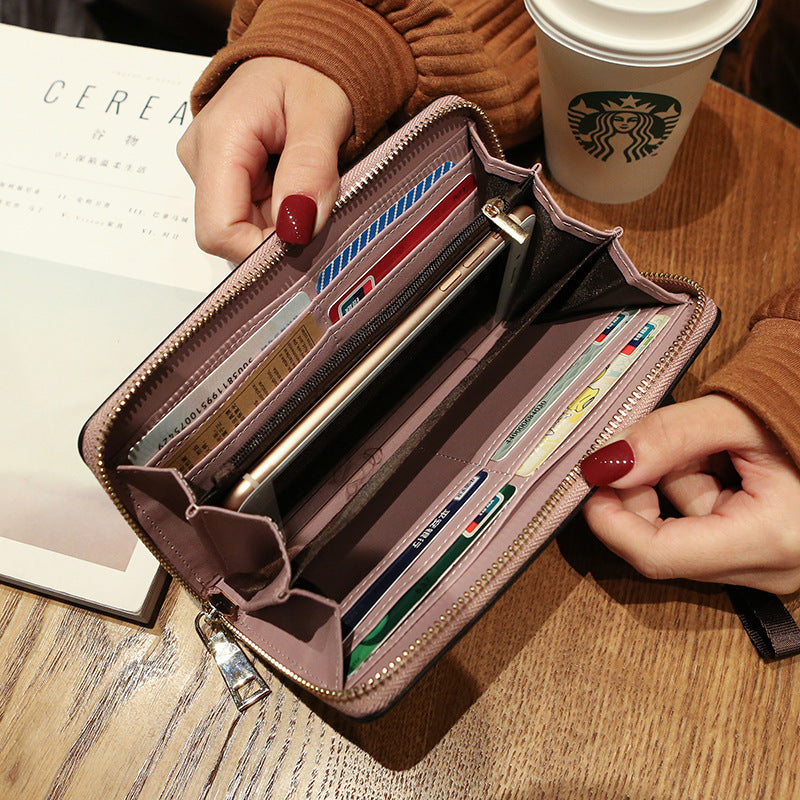 Lonny Women’s Long Wallet & Phone Bag – Korean Style Multi-Function Clutch