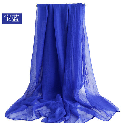 Candy Summer New Sun Protection Shawl Chiffon Imitation Silk Scarf Seaside Beach Towel Solid Color Silk Scarf Scarf Wholesale