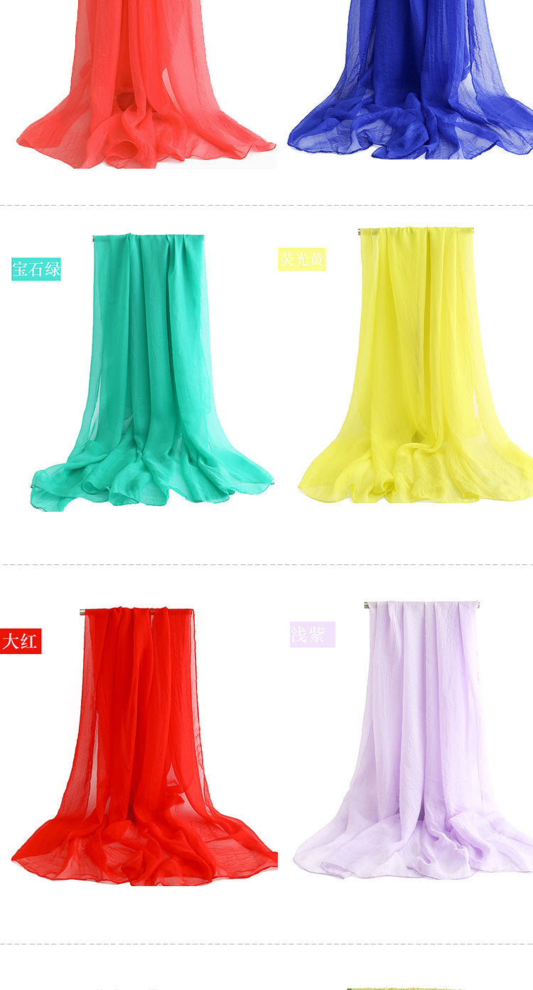 Candy Summer New Sun Protection Shawl Chiffon Imitation Silk Scarf Seaside Beach Towel Solid Color Silk Scarf Scarf Wholesale