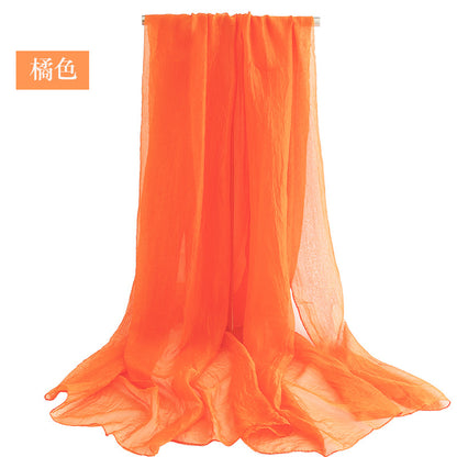 Candy Summer New Sun Protection Shawl Chiffon Imitation Silk Scarf Seaside Beach Towel Solid Color Silk Scarf Scarf Wholesale