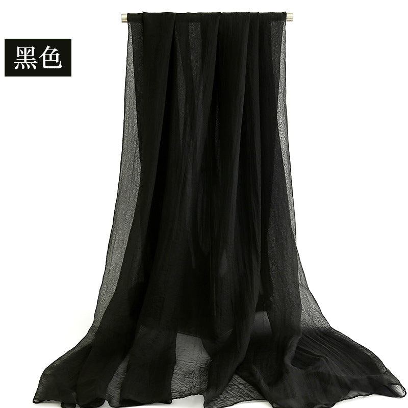 Candy Summer New Sun Protection Shawl Chiffon Imitation Silk Scarf Seaside Beach Towel Solid Color Silk Scarf Scarf Wholesale