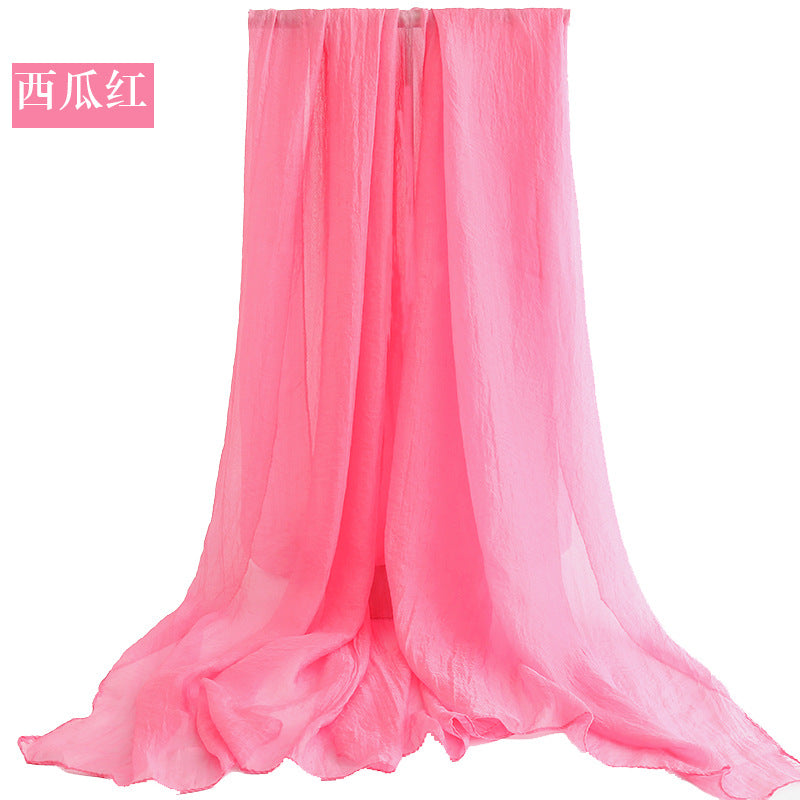 Candy Summer New Sun Protection Shawl Chiffon Imitation Silk Scarf Seaside Beach Towel Solid Color Silk Scarf Scarf Wholesale