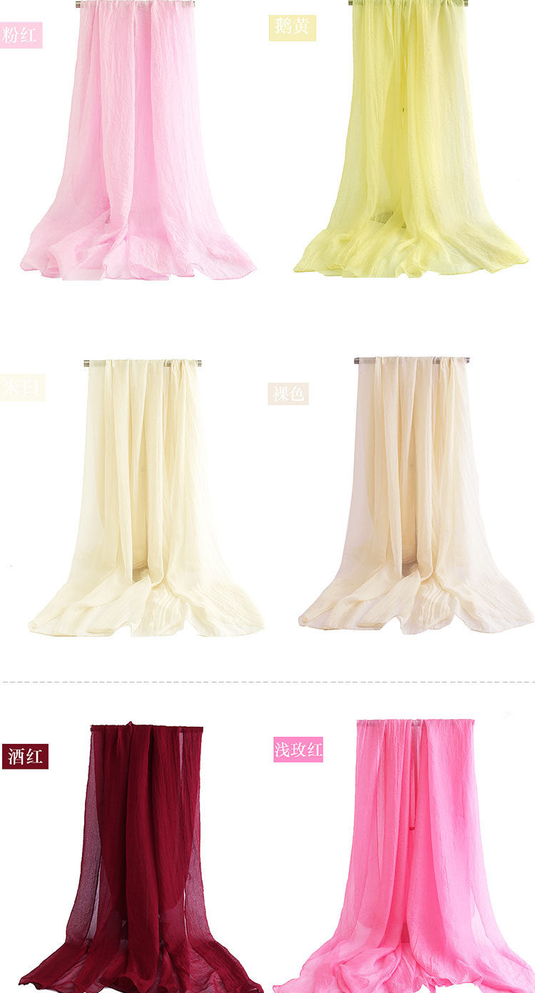 Candy Summer New Sun Protection Shawl Chiffon Imitation Silk Scarf Seaside Beach Towel Solid Color Silk Scarf Scarf Wholesale