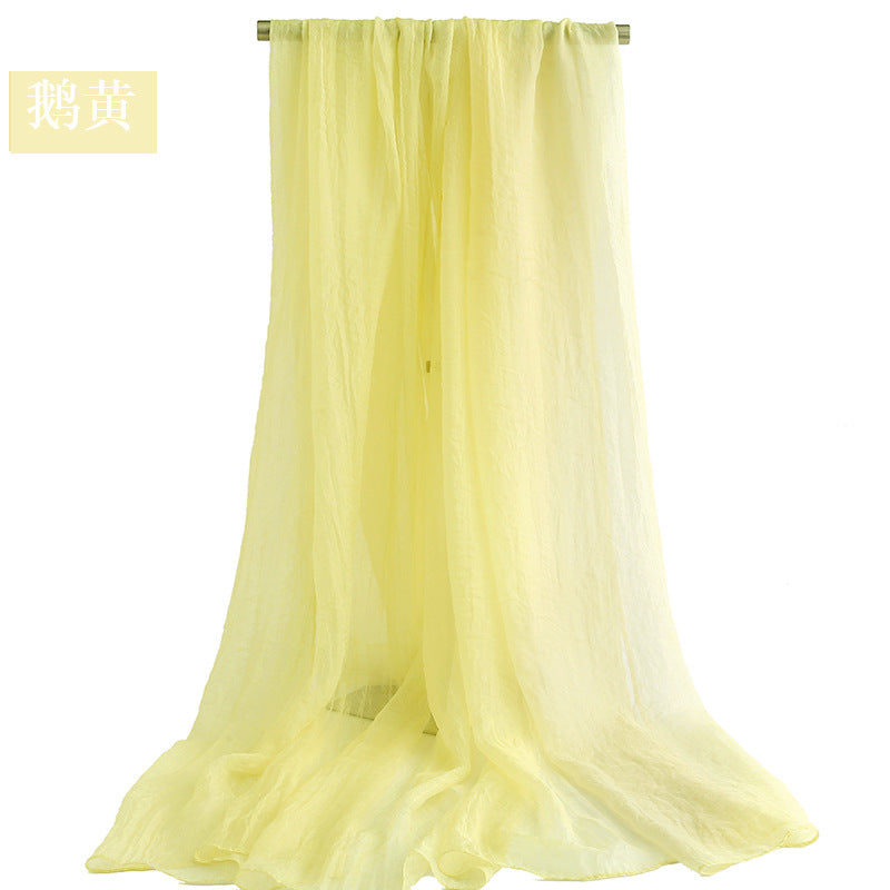 Candy Summer New Sun Protection Shawl Chiffon Imitation Silk Scarf Seaside Beach Towel Solid Color Silk Scarf Scarf Wholesale
