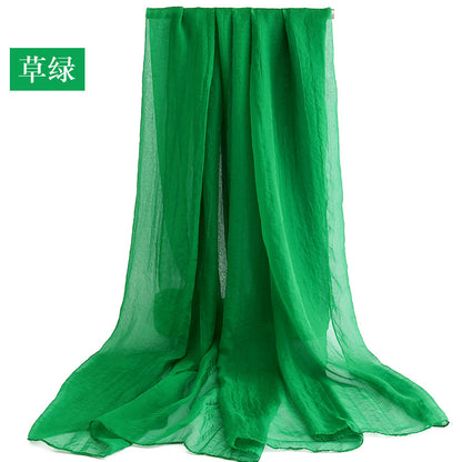 Candy Summer New Sun Protection Shawl Chiffon Imitation Silk Scarf Seaside Beach Towel Solid Color Silk Scarf Scarf Wholesale