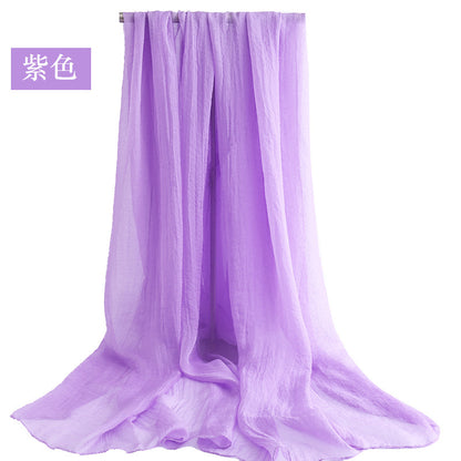 Candy Summer New Sun Protection Shawl Chiffon Imitation Silk Scarf Seaside Beach Towel Solid Color Silk Scarf Scarf Wholesale