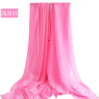 Candy Summer New Sun Protection Shawl Chiffon Imitation Silk Scarf Seaside Beach Towel Solid Color Silk Scarf Scarf Wholesale