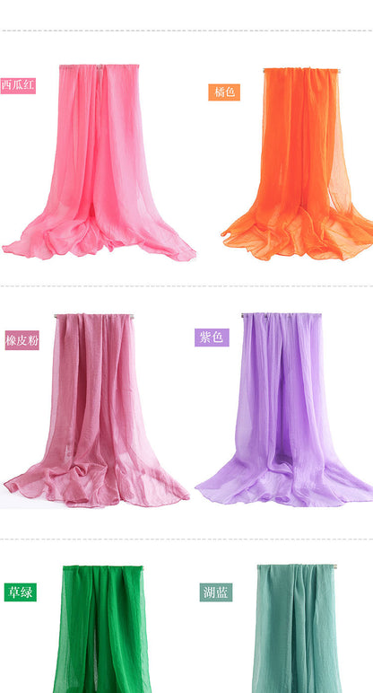 Candy Summer New Sun Protection Shawl Chiffon Imitation Silk Scarf Seaside Beach Towel Solid Color Silk Scarf Scarf Wholesale