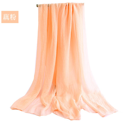 Candy Summer New Sun Protection Shawl Chiffon Imitation Silk Scarf Seaside Beach Towel Solid Color Silk Scarf Scarf Wholesale