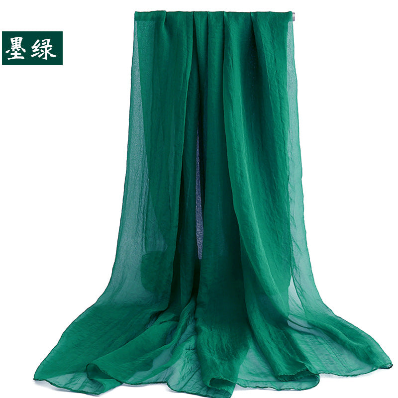 Candy Summer New Sun Protection Shawl Chiffon Imitation Silk Scarf Seaside Beach Towel Solid Color Silk Scarf Scarf Wholesale