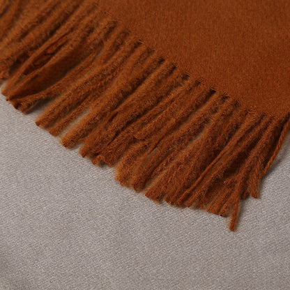 2025 Autumn and Winter Sky Pure Color Imitation Cashmere Scarf Single Color Thickeneded Warm Shawl New Candy Color Taobao Dropshipping