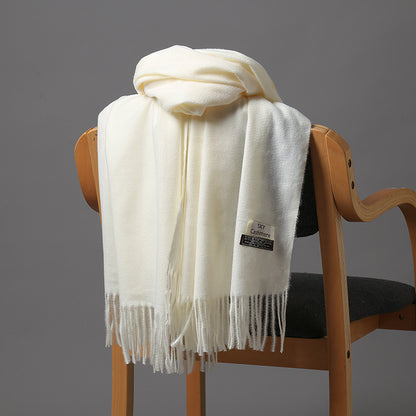 2025 Autumn and Winter Sky Pure Color Imitation Cashmere Scarf Single Color Thickeneded Warm Shawl New Candy Color Taobao Dropshipping