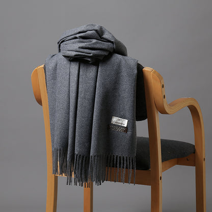 2025 Autumn and Winter Sky Pure Color Imitation Cashmere Scarf Single Color Thickeneded Warm Shawl New Candy Color Taobao Dropshipping