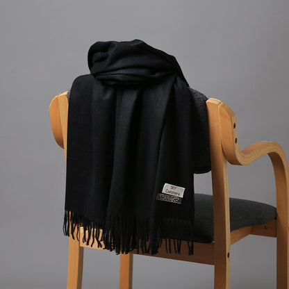 2025 Autumn and Winter Sky Pure Color Imitation Cashmere Scarf Single Color Thickeneded Warm Shawl New Candy Color Taobao Dropshipping