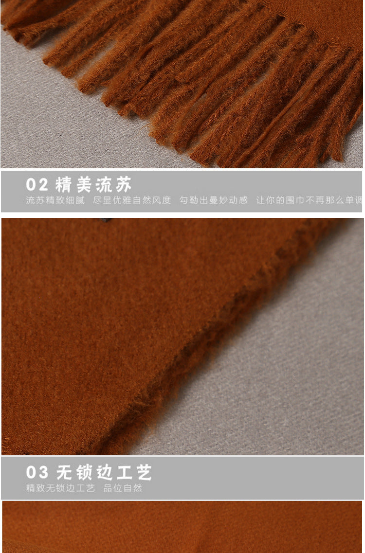 2025 Autumn and Winter Sky Pure Color Imitation Cashmere Scarf Single Color Thickeneded Warm Shawl New Candy Color Taobao Dropshipping