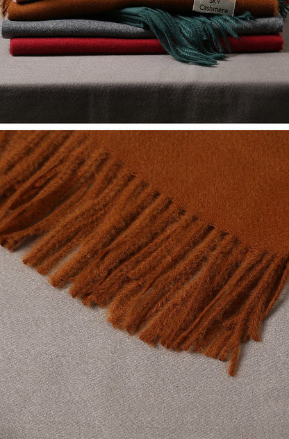 2025 Autumn and Winter Sky Pure Color Imitation Cashmere Scarf Single Color Thickeneded Warm Shawl New Candy Color Taobao Dropshipping