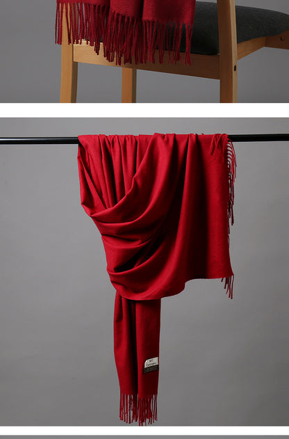 2025 Autumn and Winter Sky Pure Color Imitation Cashmere Scarf Single Color Thickeneded Warm Shawl New Candy Color Taobao Dropshipping
