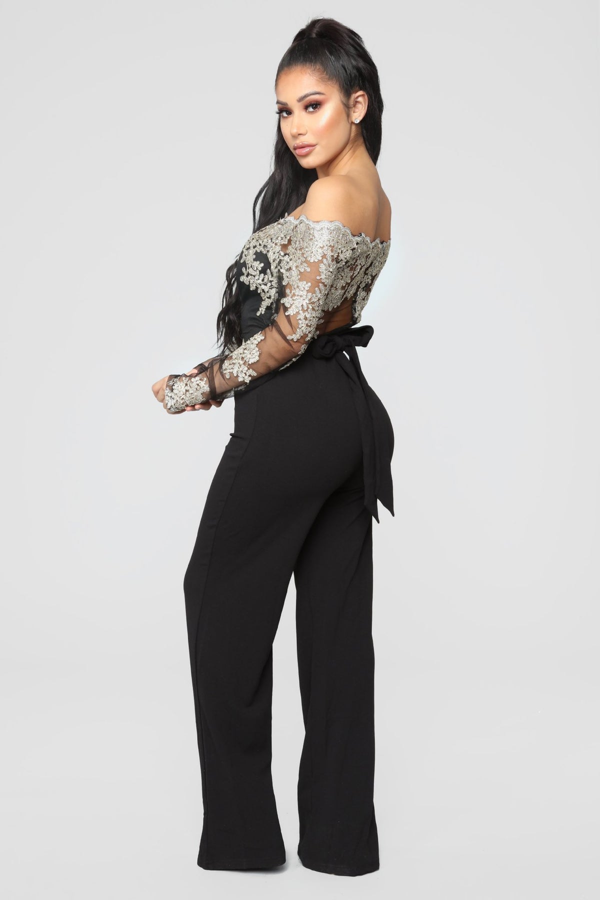 Women’s Lace Wide-Leg Jumpsuit – Elegant One-Shoulder Neck Casual Romper, European & American Style, 7 Colors