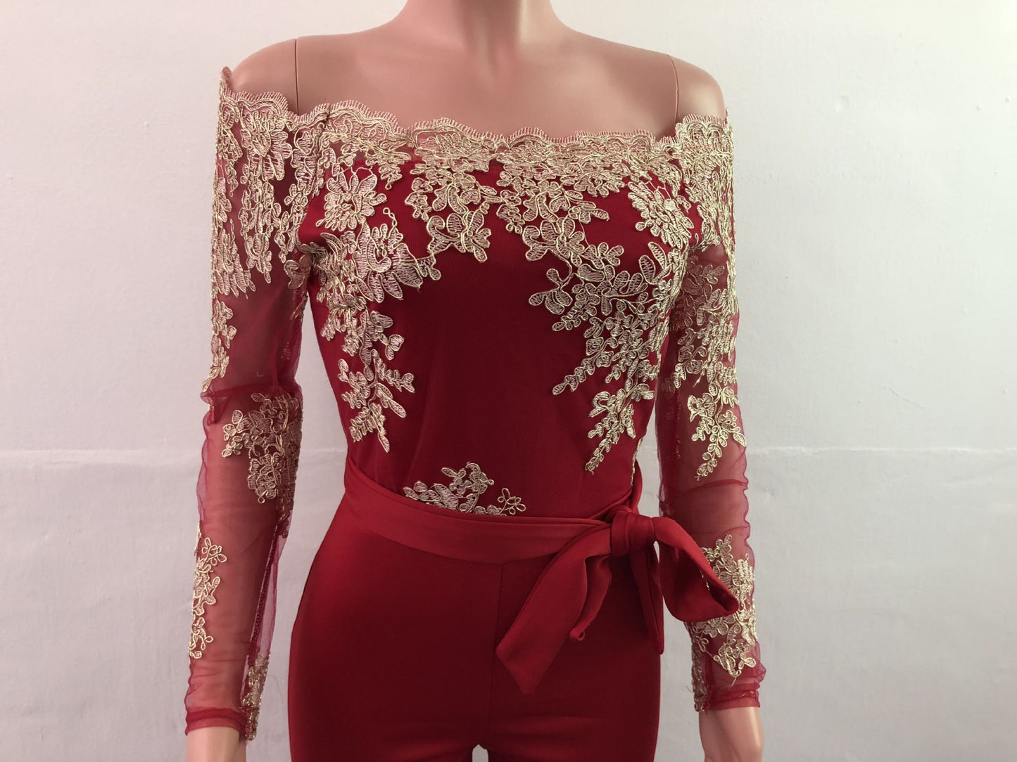 Women’s Lace Wide-Leg Jumpsuit – Elegant One-Shoulder Neck Casual Romper, European & American Style, 7 Colors
