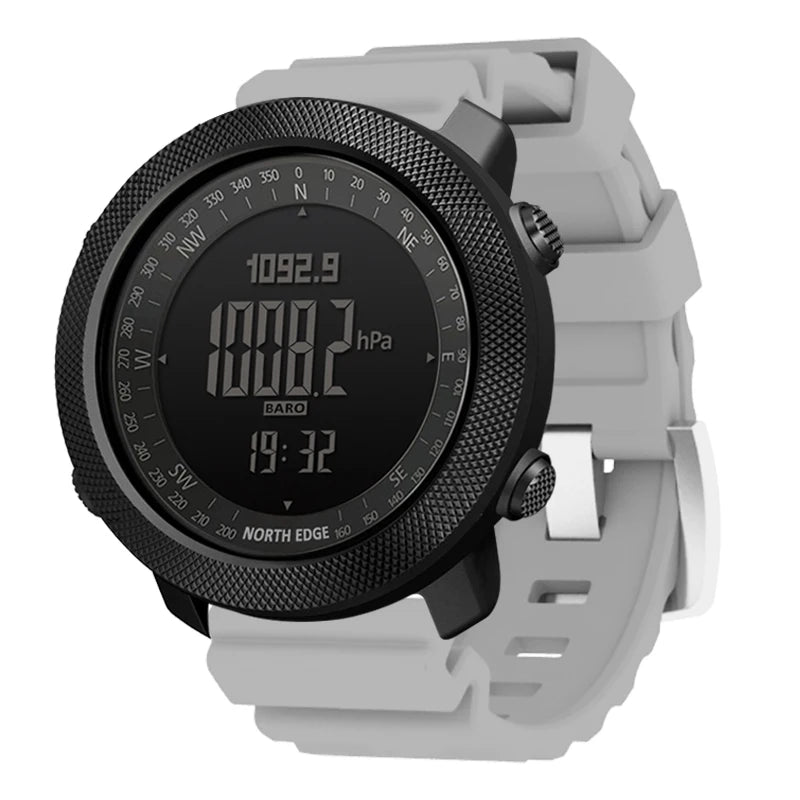 NORTH EDGE Men’s Outdoor Digital Sports Watch – Military-Style Altimeter, Barometer & Compass, 50M Waterproof