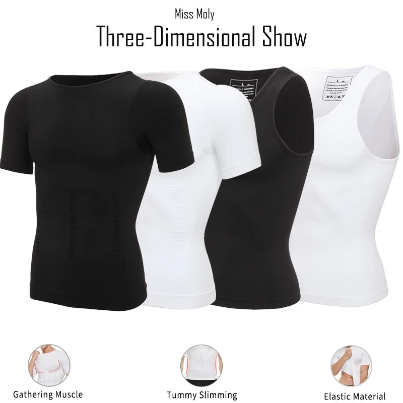 Men’s Body Shaper & Waist Control Vest – Slimming Shapewear with Posture Support