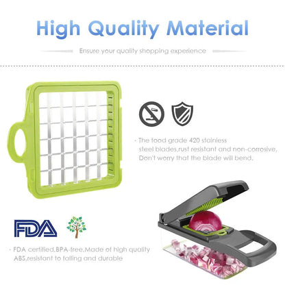 Multifunctional Vegetable Chopper & Grater – Manual Fruit, Potato, Cheese & Onion Slicer