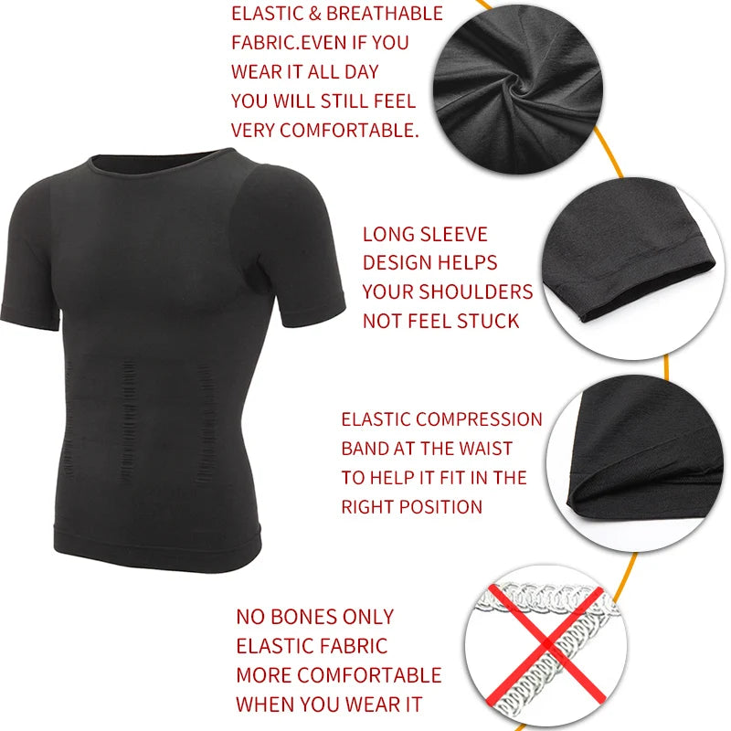 Men’s Body Shaper & Waist Control Vest – Slimming Shapewear with Posture Support