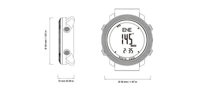 NORTH EDGE Men’s Outdoor Digital Sports Watch – Military-Style Altimeter, Barometer & Compass, 50M Waterproof