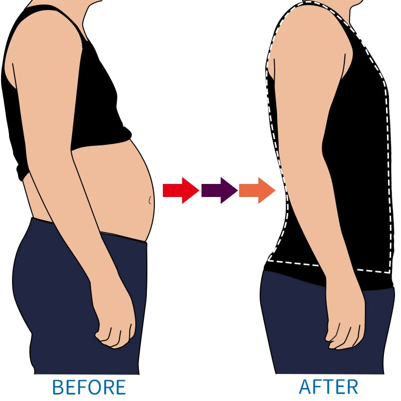 Men’s Body Shaper & Waist Control Vest – Slimming Shapewear with Posture Support