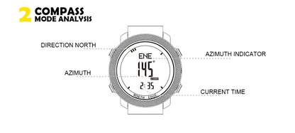 NORTH EDGE Men’s Outdoor Digital Sports Watch – Military-Style Altimeter, Barometer & Compass, 50M Waterproof
