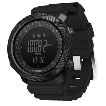 NORTH EDGE Men’s Outdoor Digital Sports Watch – Military-Style Altimeter, Barometer & Compass, 50M Waterproof