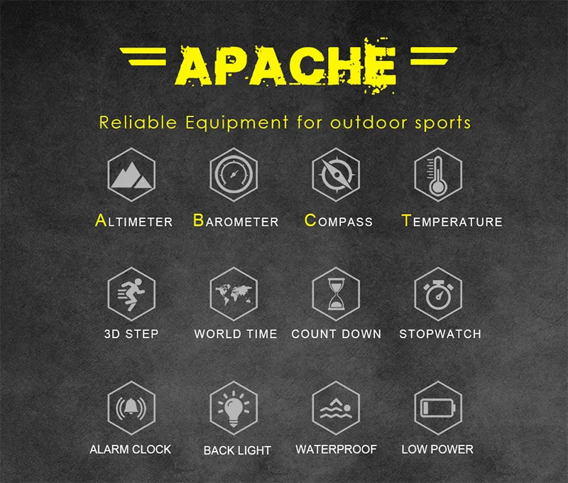 NORTH EDGE Men’s Outdoor Digital Sports Watch – Military-Style Altimeter, Barometer & Compass, 50M Waterproof