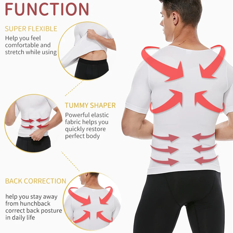 Men’s Body Shaper & Waist Control Vest – Slimming Shapewear with Posture Support