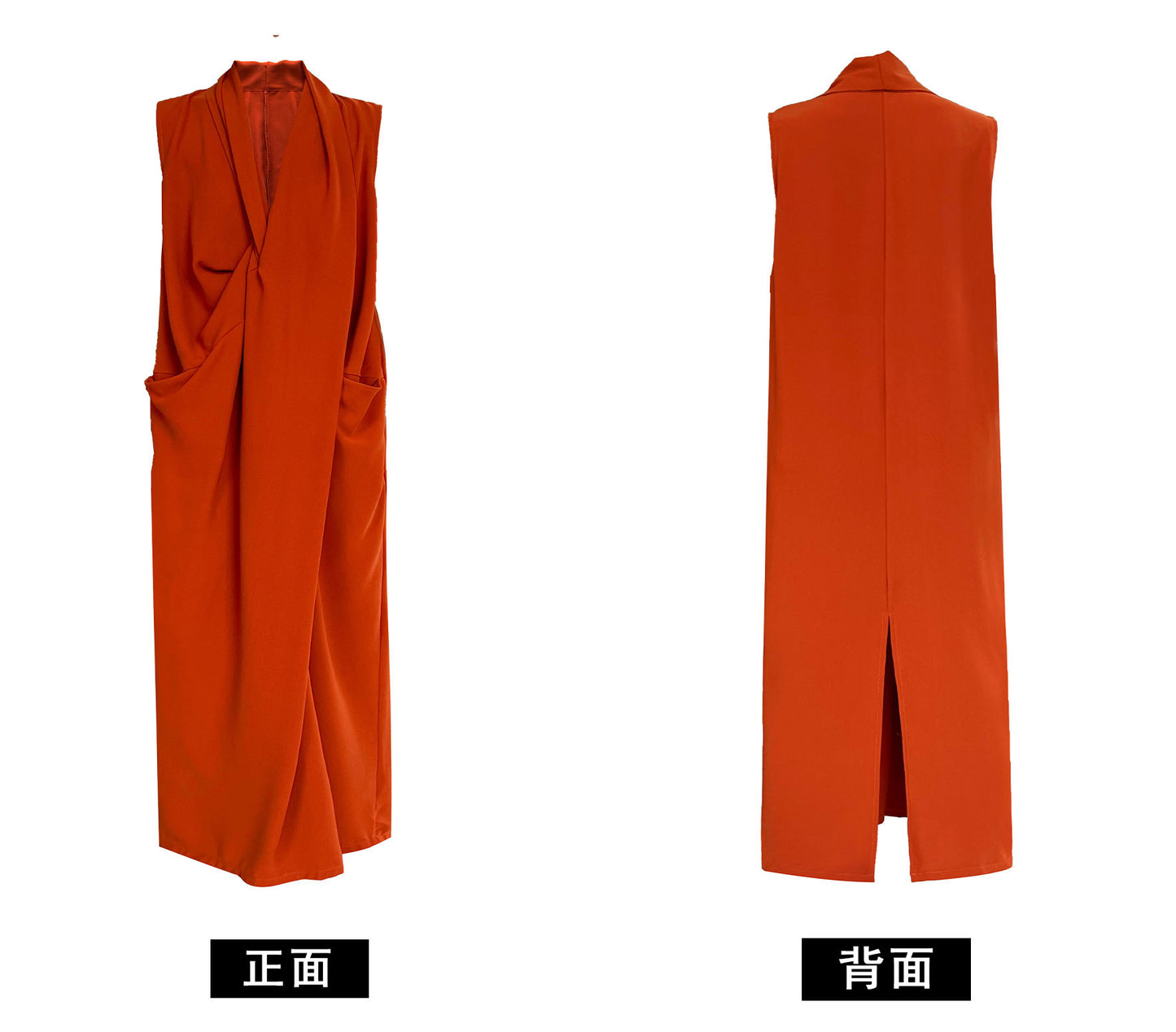 Luxi Elegant V-neck Sleeveless Kink Waist dress Women's Slimming Irregular High-end Hong Kong-style Long Skirt 3985