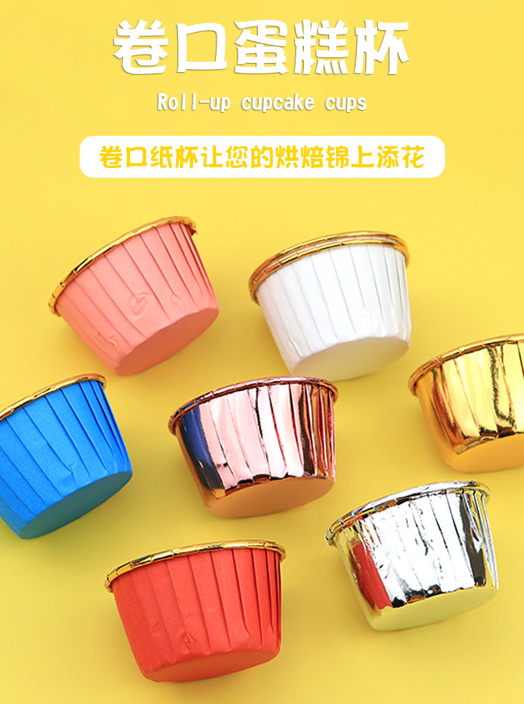 Large Maffin Cup Roll-up Cupcake Cups Golden Silver Cake Cups Maffin Baking Maffin Cup