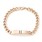 Cross-border stainless steel men's bracelet with red and green tape ring steel gold and black three color jewelry in stock wholesale