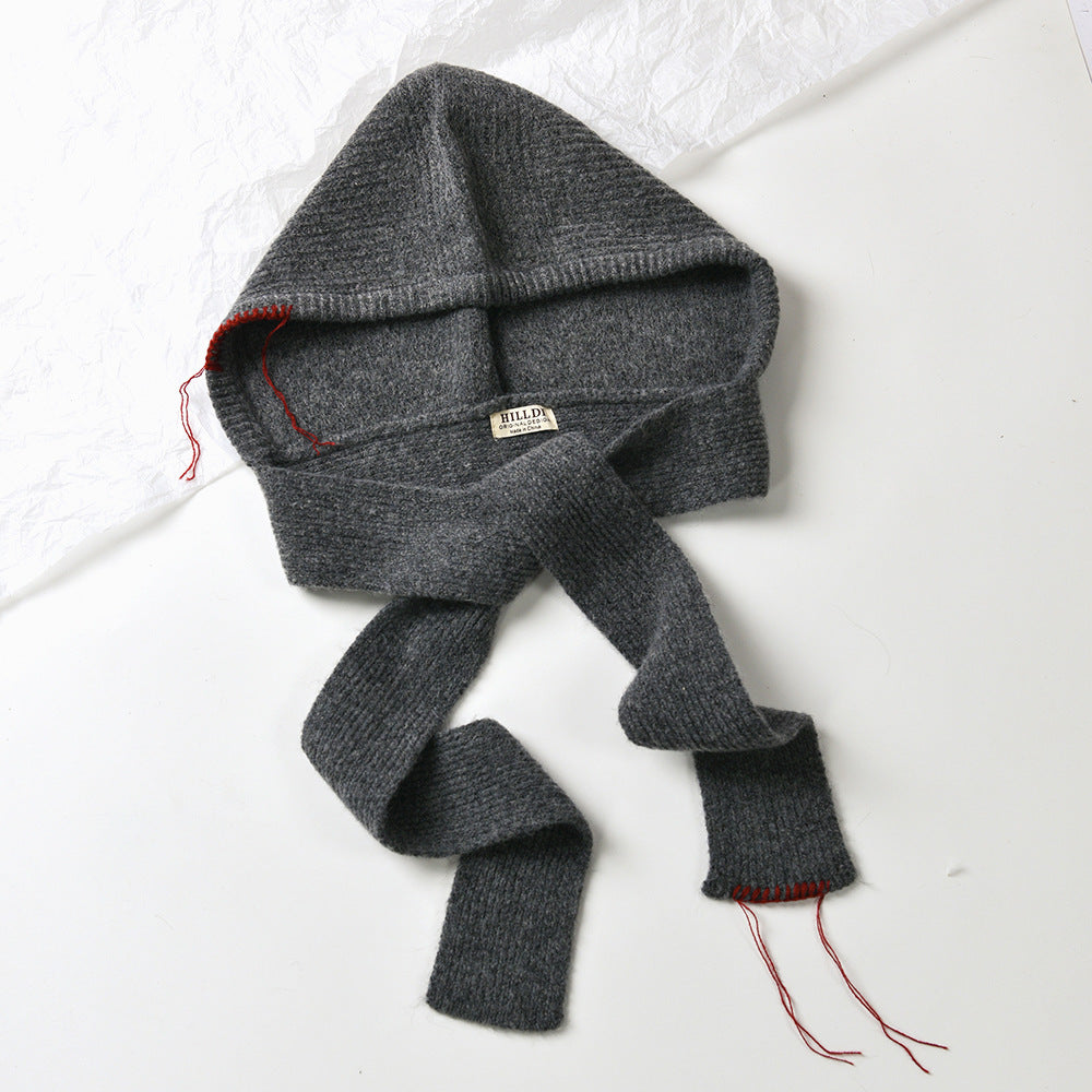 Autumn and winter new high-grade balaclava cap women's outer tie thick knitted warm earmuffs wool hat