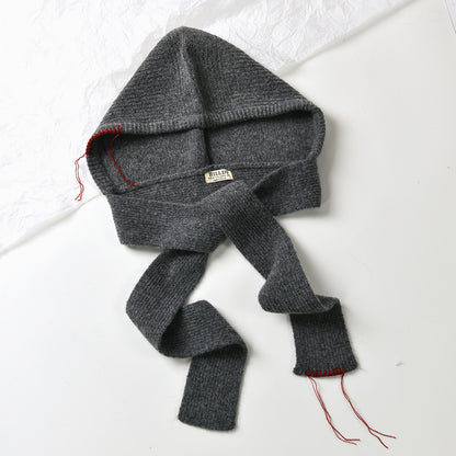 Autumn and winter new high-grade balaclava cap women's outer tie thick knitted warm earmuffs wool hat